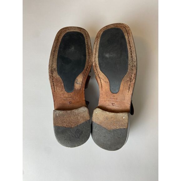 Pronto Uomo Firenze Fisherman Leather Woven Sandals SZ 12